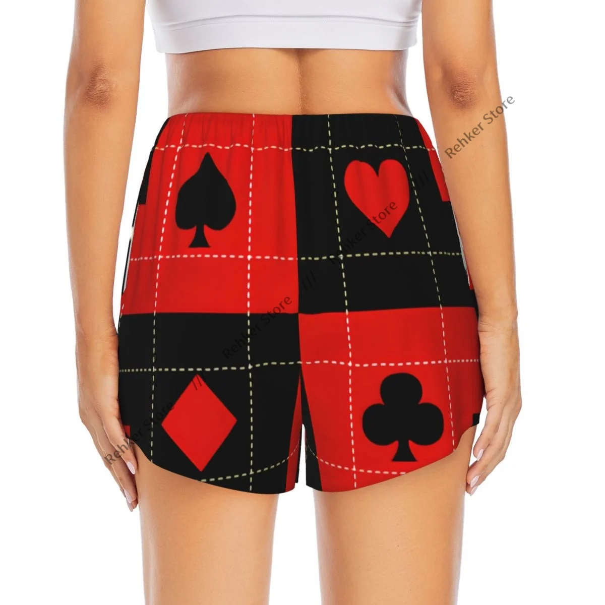 Pantaloncini da yoga per donna Pantaloncini fitness Pantaloncini sportivi da allenamento per motociclisti Abiti per carte Scacchiera Abbigliamento sportivo ad asciugatura rapida con tasca