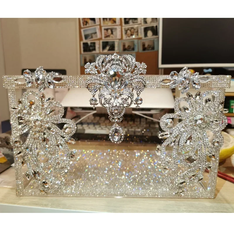 High quality fairy crystal shoe box props wedding wedding DIY handmade diamond ornaments