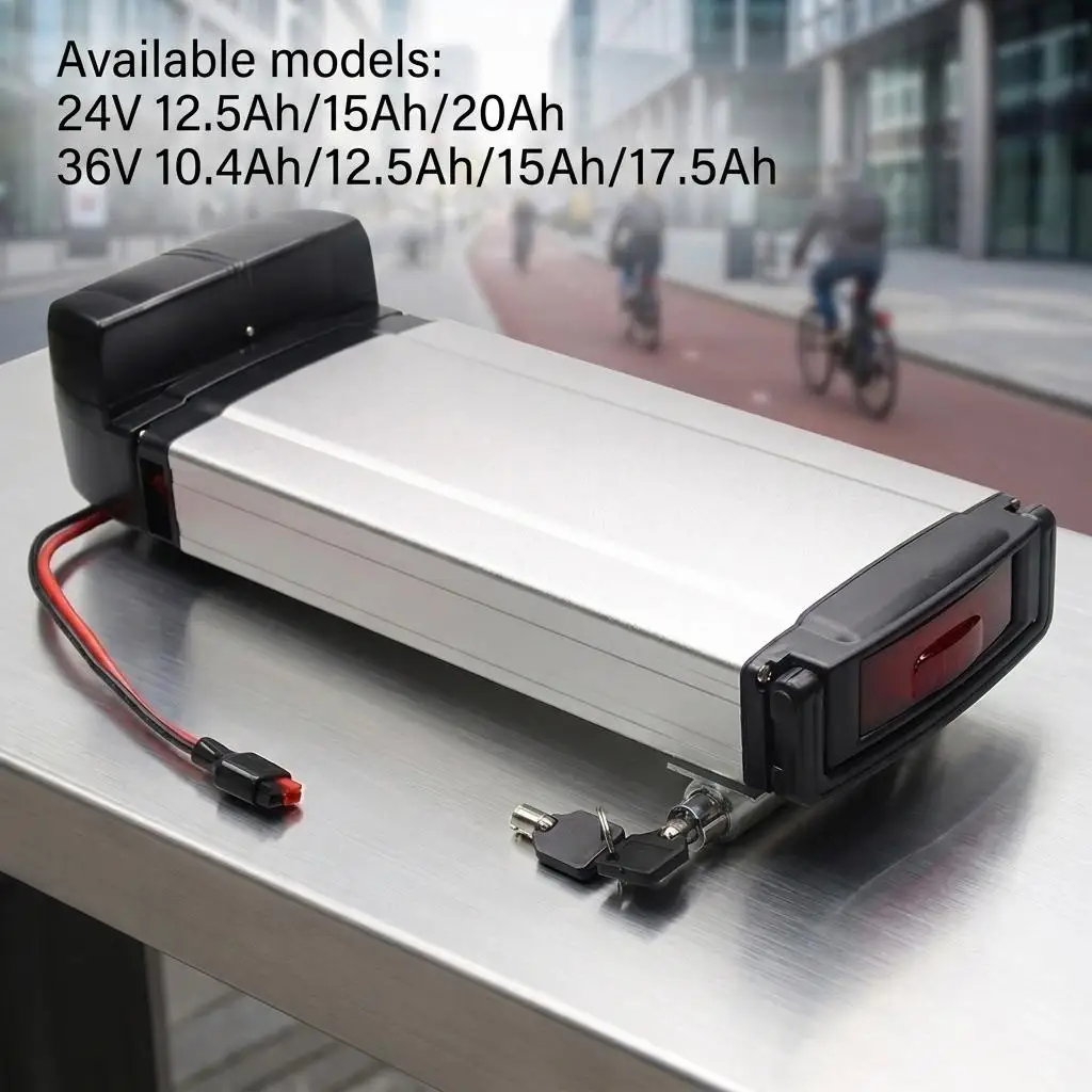 Wiederaufladbarer Li-Ionen-Akku 24V 36V 10Ah 12,5Ah 20Ah Gepäckträger-Akku für Eco Traveller Elektrofahrrad