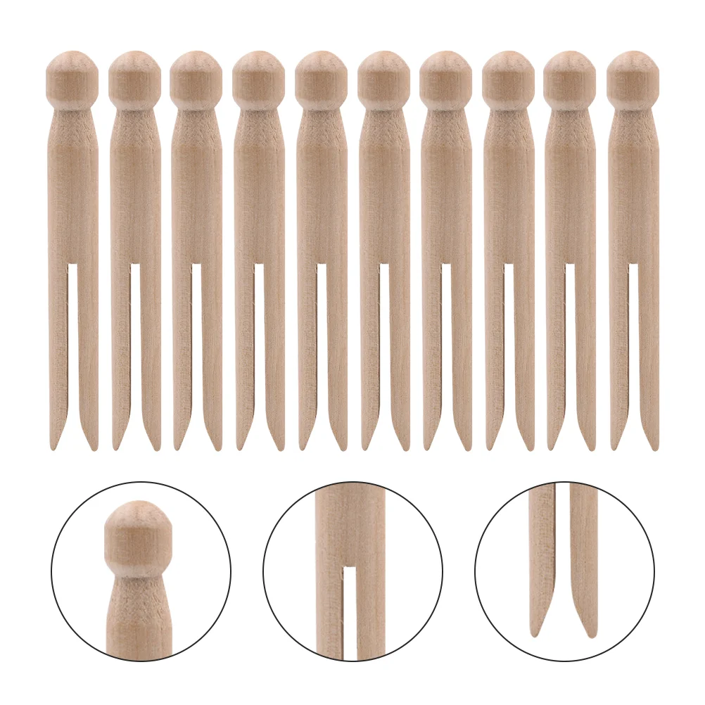 15 Pcs Clothes Pins Birch Clip Home Clamp Wood Clips Wooden Clothespin Sealing Graffiti Clamps Multi-functional Child