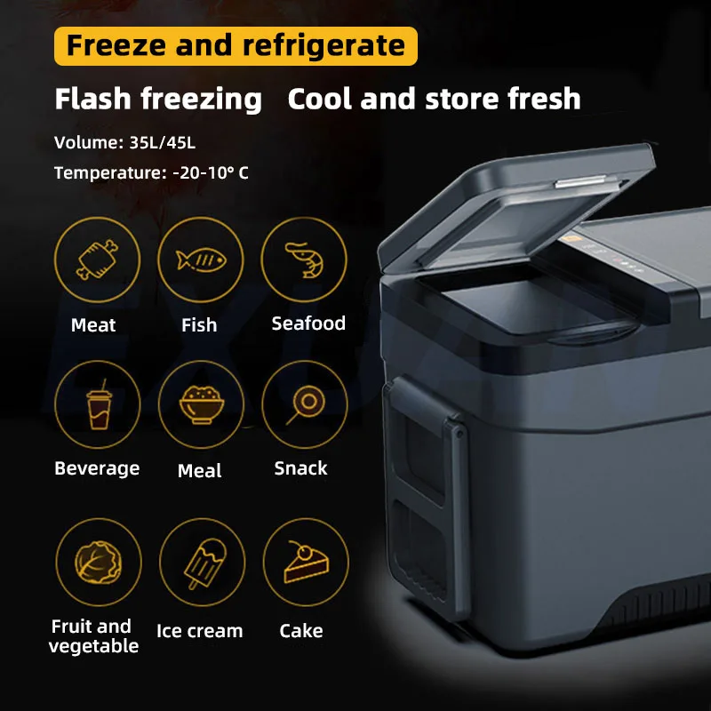 Car Mounted Refrigerator Van-type Truck Refrigerated Freezer 12V/24V Dormitory Double Door Refrigerator Land Rover refrigerator