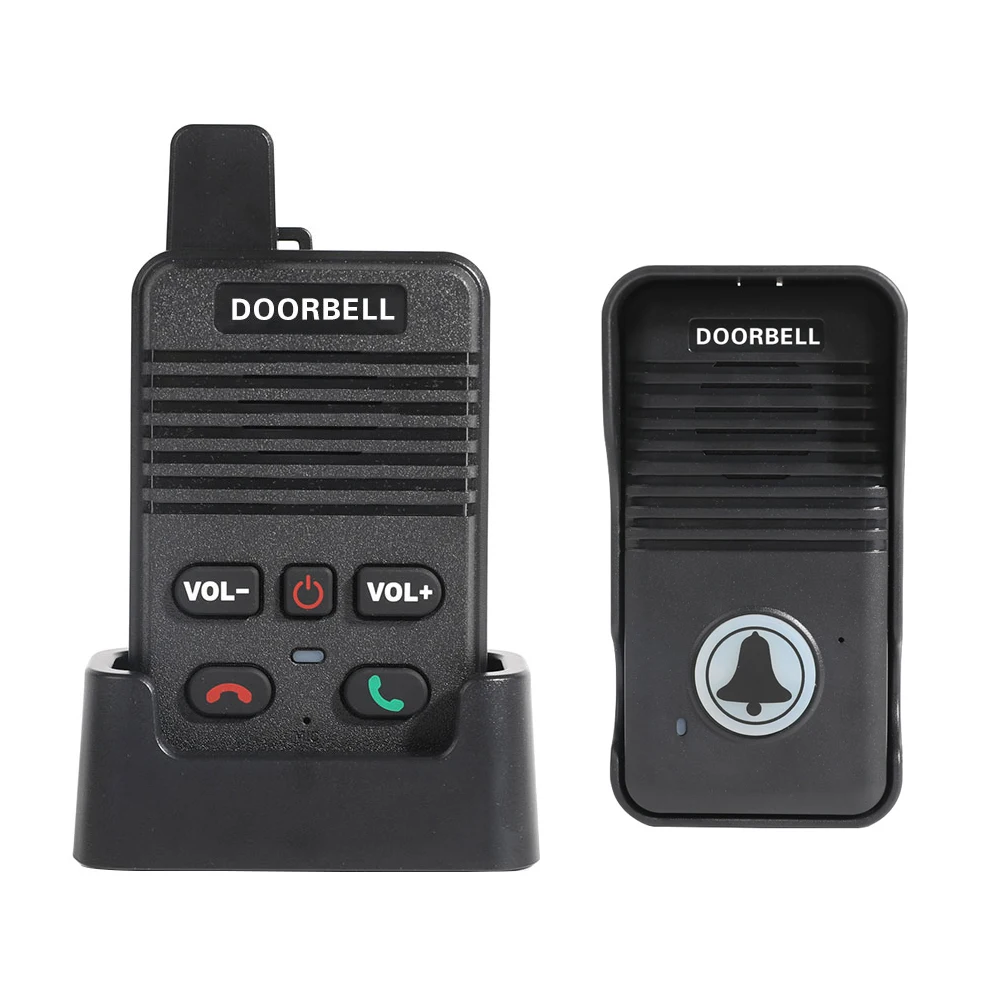 Wireless Doorbell Audio 200 Meters Range Home Apartment Intercom Factory Office Intercom System with Rechargeable Battery