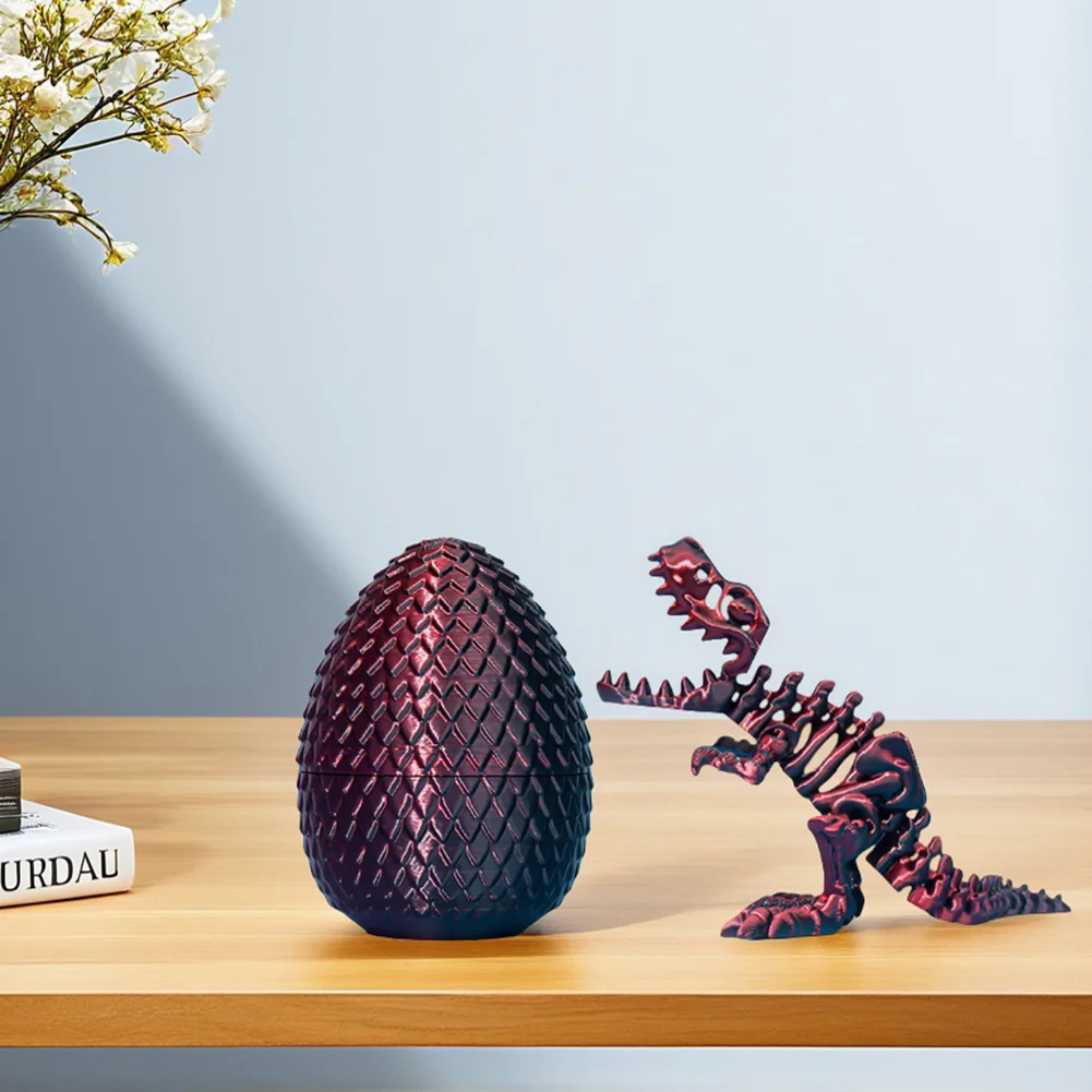 Tyrannosaurus Rex Fossil Dragon 3D Printing Skull 3D Printed Dinosaur Egg with Articulated Indominus Rex Children Birthday Gifts