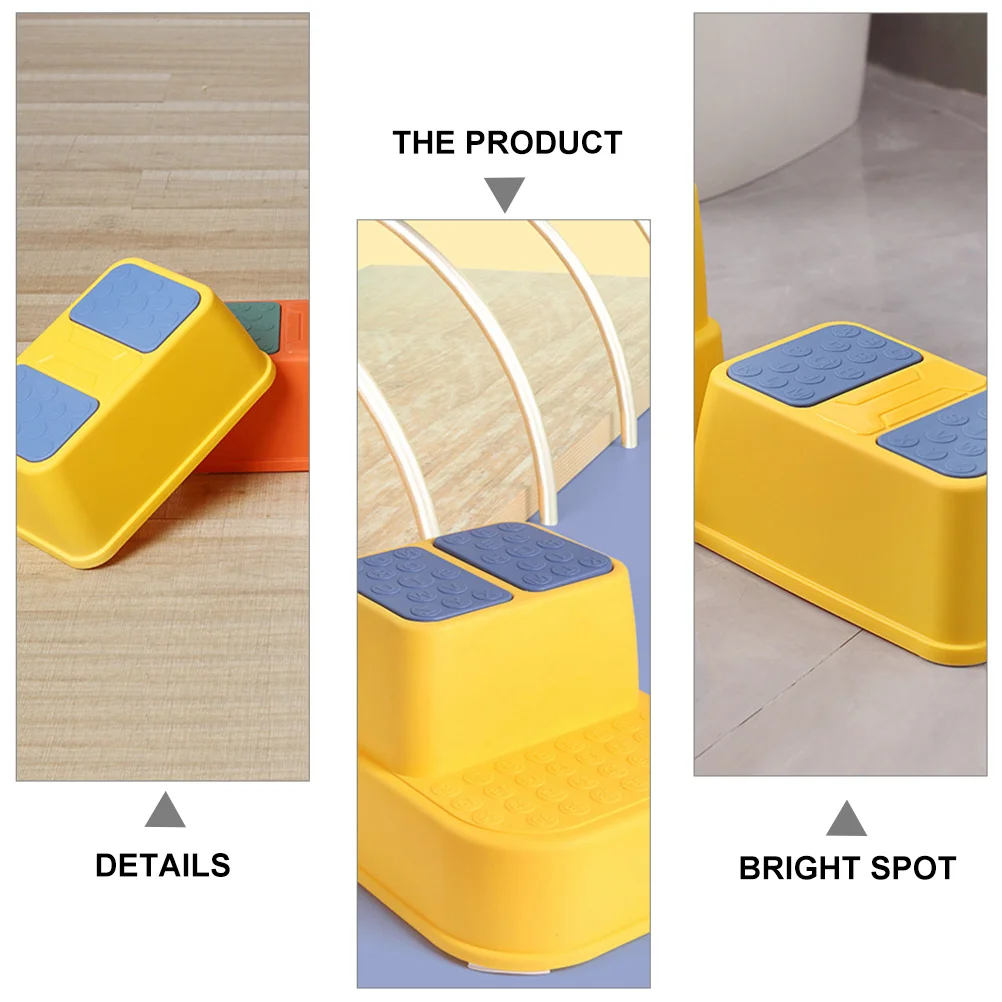 

1Pcs Kids Footstool Non-Slip Bright Children Step Stool Bathroom Household Safety Standing Stool Bathroom Kids Footstool