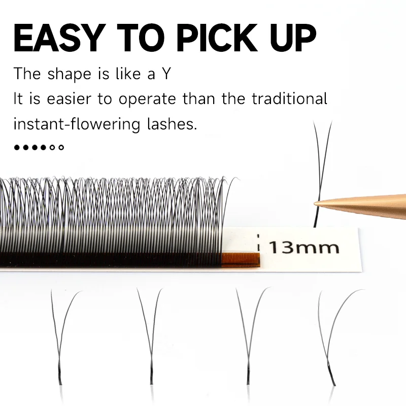 JASBLUE 싱글 팁 2D Y형 속눈썹 연장 2D Y 속눈썹 연장 프리메이드 팬 Y형 속눈썹 라인 팬 메이크업 도구