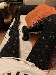 Taruxy Sparkly Crystal Broek Vrouwen Leggings Herfst Winter Hoge Taille Elastische Bodycon Lange Penci Broek Streetwear Y2K Broek Panty