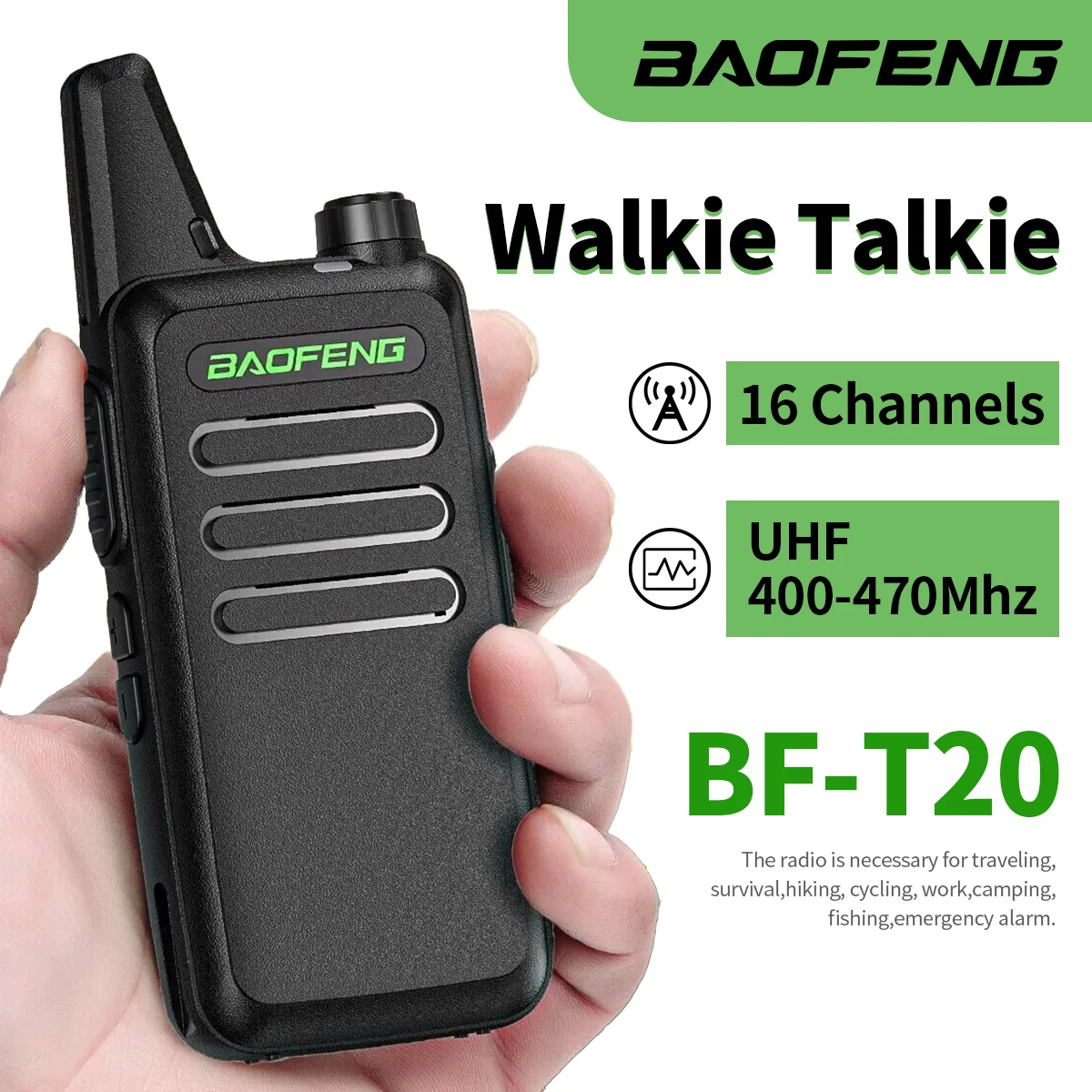 2 STUKS Mini Walkie Talkie BF-T20 Portable Two Way Radio Opladen USB VOX Voor BF-C9 BF-888S KD-C1 voor Station Hotel Hunting