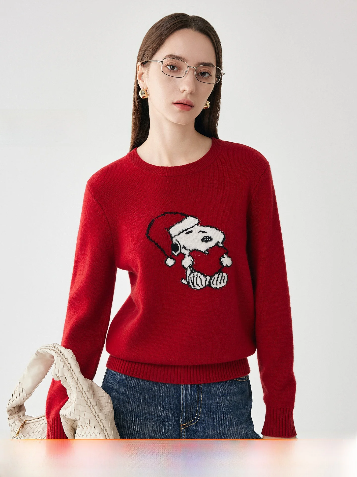 

Zhaojun Autumn Winter Thiened 00 Wool Knitted round Ne Sweater Cartoon Dog Embroidery Base Layer Simple Casual Commute S...