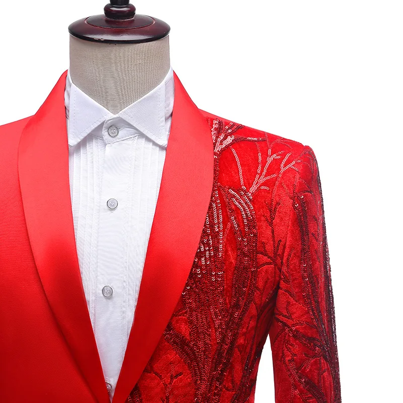 الرجال السترة سليم صالح الترتر شجرة حفل معطف المرحلة أداء الدعاوى بار DJ رئيس المغني دعوى السترة الرجال