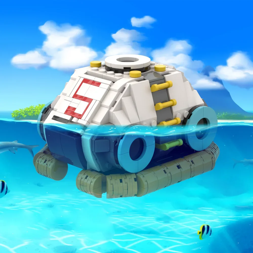 Moc subnautica lifepod 5 blocos de construção modelo subnautica oceano jogos de aventura lifepod submarino tijolos montagem brinquedos crianças presente