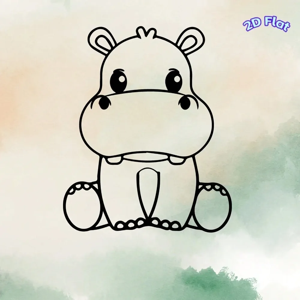 CIFBUY Iron Wall Art Rustic Hippo Metal Sculpture Rustproof 3D Animal Sign Cute Garden Fence Decor Kids Room