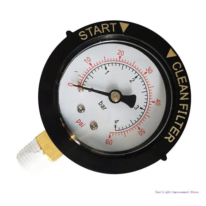 Swimming Pool Filter Pressure Gauge Spa Aquarium Water Pressure Gauge 1/4\