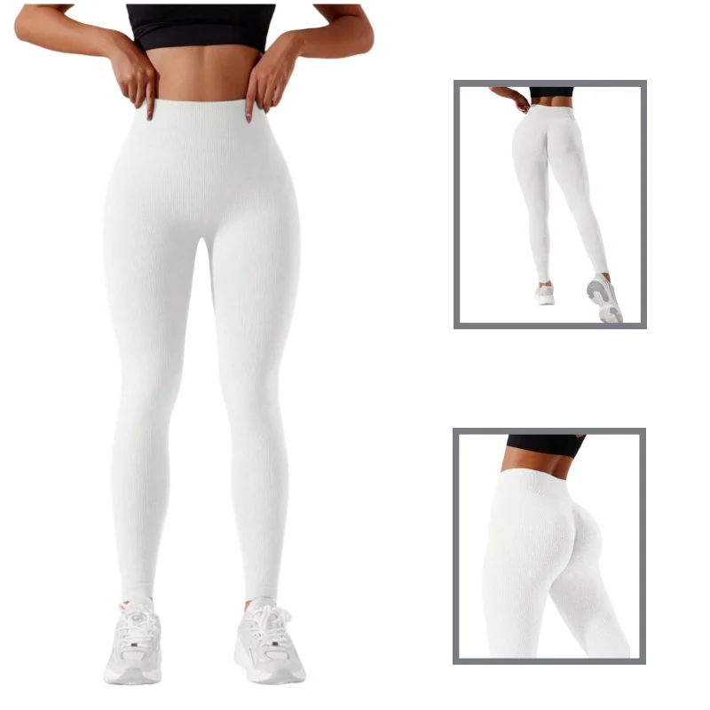 Women's High-Waisted Seamless Leggings, Quick-Dry Breathable Fabric, Four-Way Stretch Sporty Style for Yoga Cycling Running
