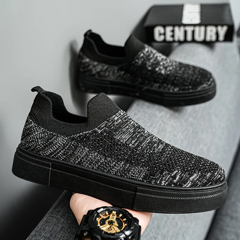 

Уличная мужская повседневная обувь, дышащая прогулочная обувь с сеткой, кроссовки на платформе, удобная легкая обувь для вождения, спортивная обувь без шнуровки