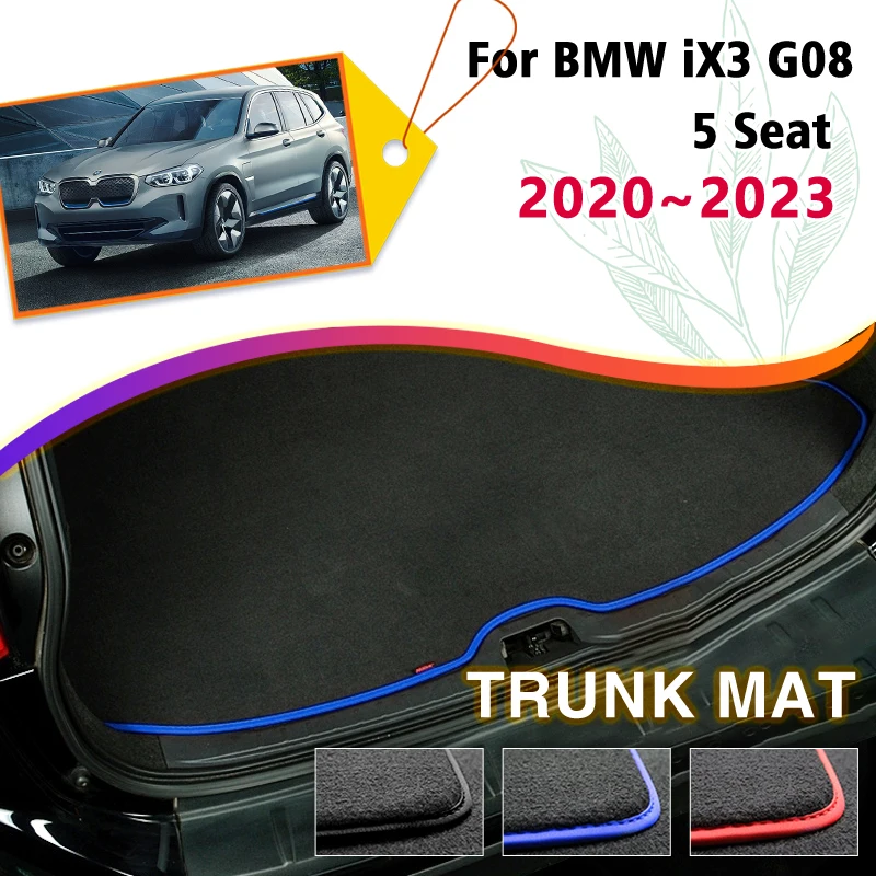 

Car Rear Trunk Mats For BMW iX3 G08 2020~2023 5-Door SUV Polyester Flannel Storage Mat Pads Network On The Left Auto Accessories