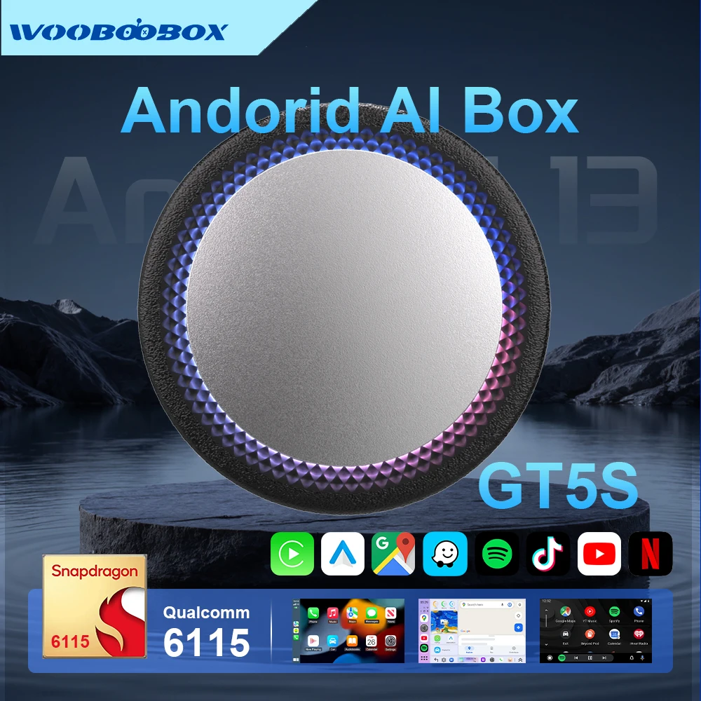 CarPlay Android Auto Play Ai Smart Box Wired to Wireless Auto USB WIFI Adapter For Youtube Netflix Mazda Box Plug GT5S