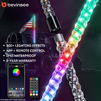 1Pc 4/5/6FT LED Whip Light Splitable APP Remote Control Ambient LED Light for UTV ATV Polaris RZR Can-Am Maverick X3 UTV ATV RZR