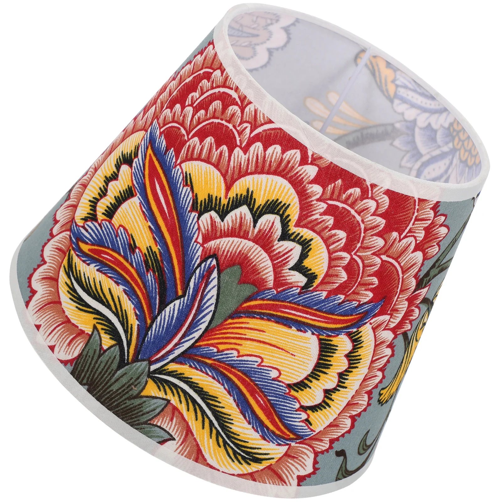 

E27 Fabric Lampshade 22CM Colorful Flower Print Pendant Table Lamp Shades Replacement Bedroom Office Decor