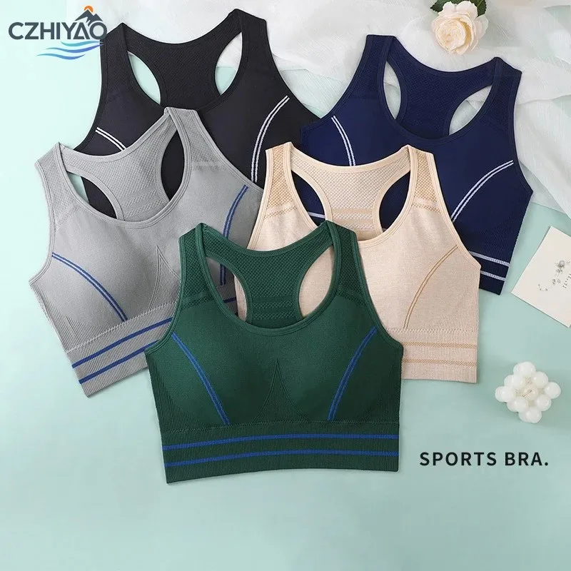 

CZHIYAO High Impact Sports Bra Maximum Support Padded Yoga Running Exercise Breathable Sweat Wicking Seamless Design For Women