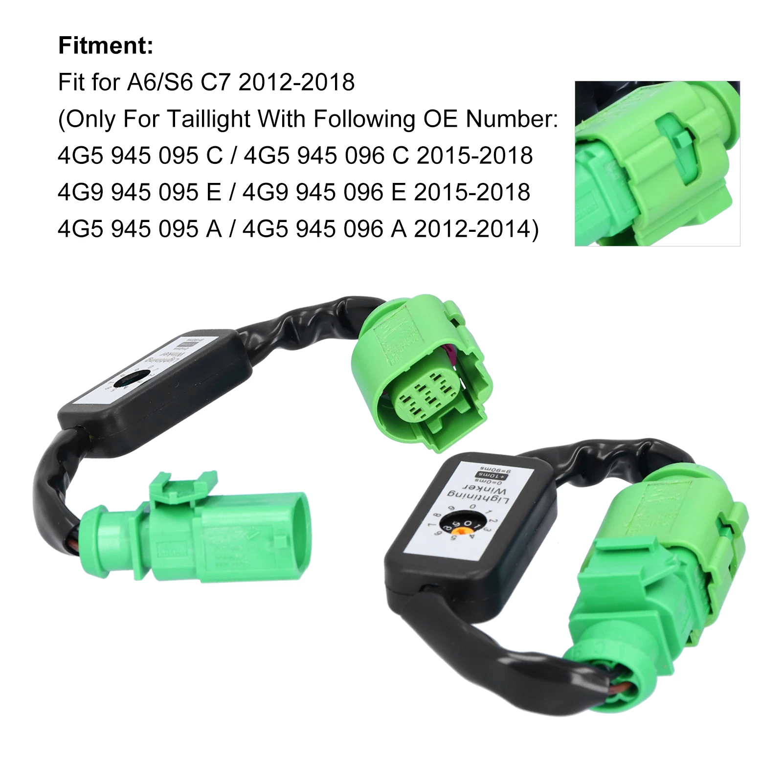 1 Pair LED Tail Lights Dynamic Turn  Adapter Harness Blinker Module Kits Fit For Audi A6 C7 2012‑2018 Dynamic Turn Indicator
