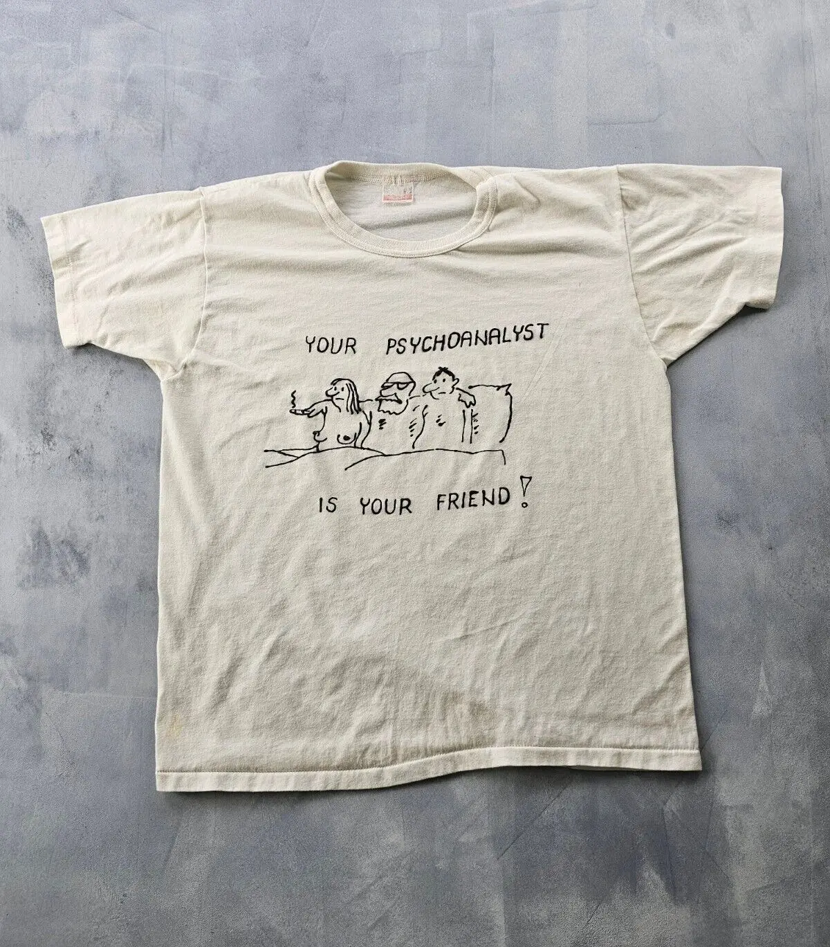 NEW LISTINGVintage 1980s ваш психоаналитик-ваш друг! Забавная белая футболка L