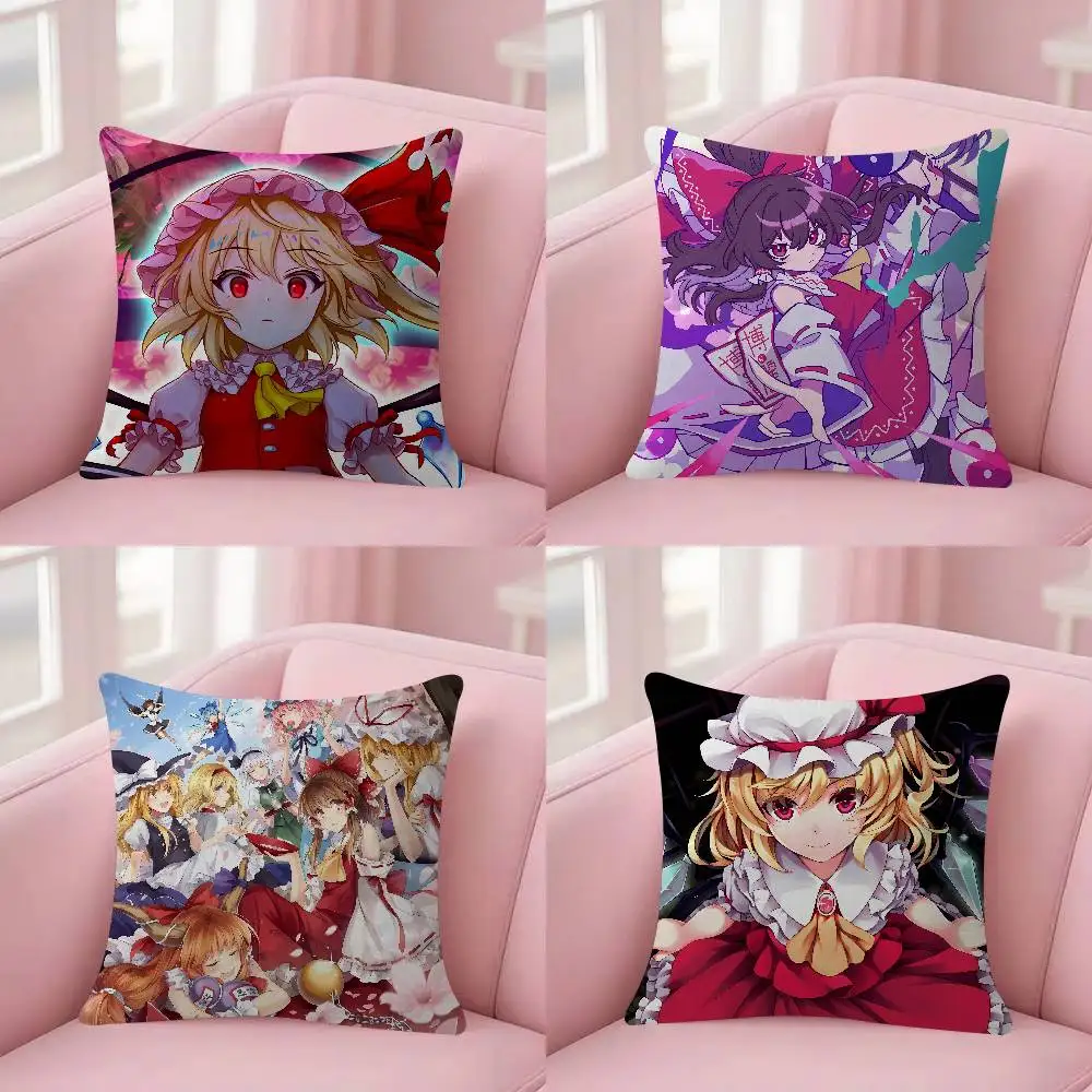 Games T-Touhou Project Mini 45*45cm Cushion Cover Pillow Cover Decor Pillowcase Home Pillowcase For Couch Pillow