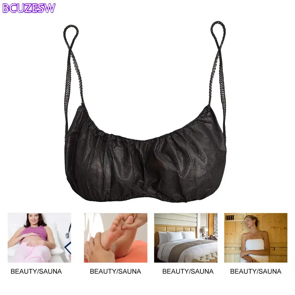 

50PCS Womens Disposable Bras Individually Non-woven Fabric Tops Spa Salon Top Garment Underwear for Beauty Sauna Sunless Tanning