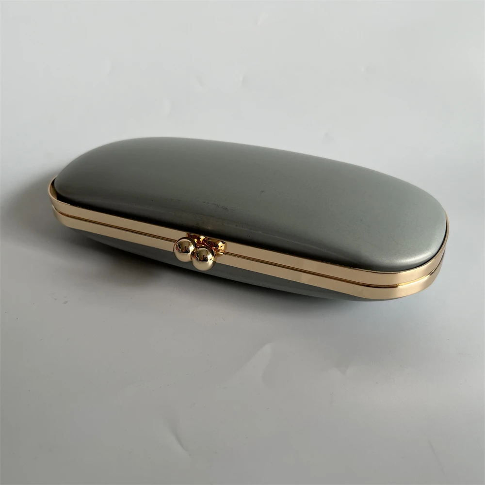 

Small Box Frame Metal Frame Portable Glasses Case DIY Materials Parts Handmade Bag Round Kiss Lock Iron Small Bag Gold Color