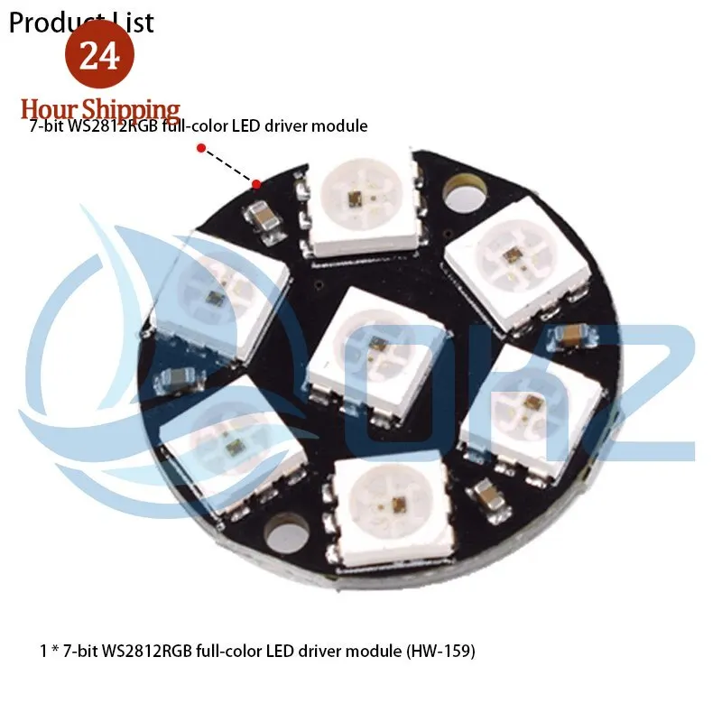 10PCS 7-bit WS2812 5050 RGB LED with Built-in Full-color Driver Color Light Circular Development Board