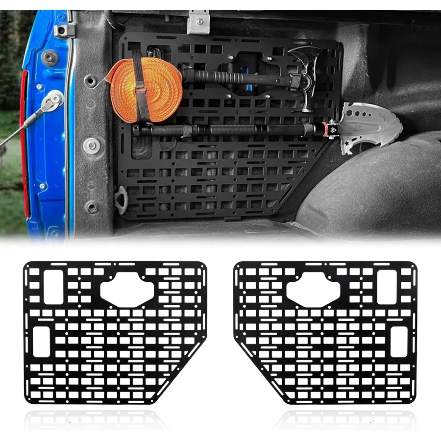Side Bed Molle Panel Rack System Cargo Storage Organizer for 20152022  F150 Trucks 2pcs Black Durable Tactical Storage Sol