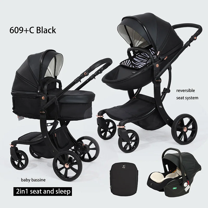 

Baby Stroller 3 In 1 Equipped With Car Seats, High Landscape Stroller For Newborns, Versatile Functions, Can Be Sat Or Lie Down