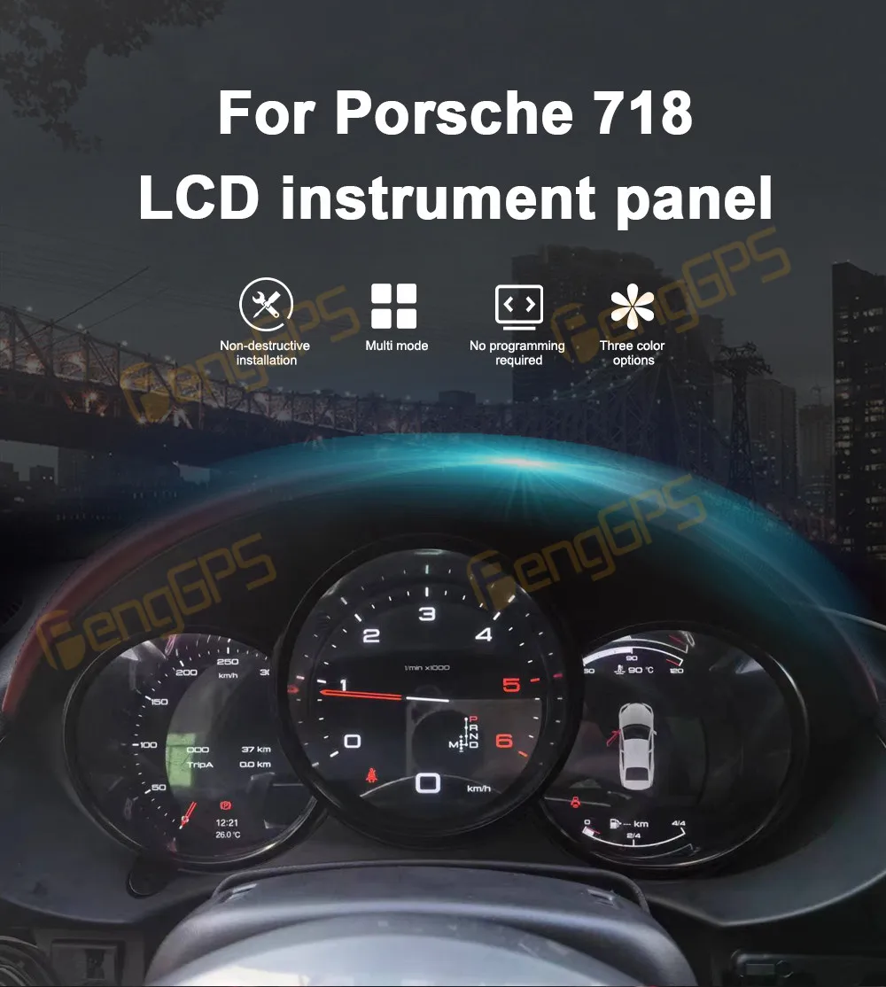 For Porsche Cayman/BOXSTER/718/911/981/997 2013-2017 LCD Dashboard Player Digital Cluster Virtual Cockpit Instrument Speedometer