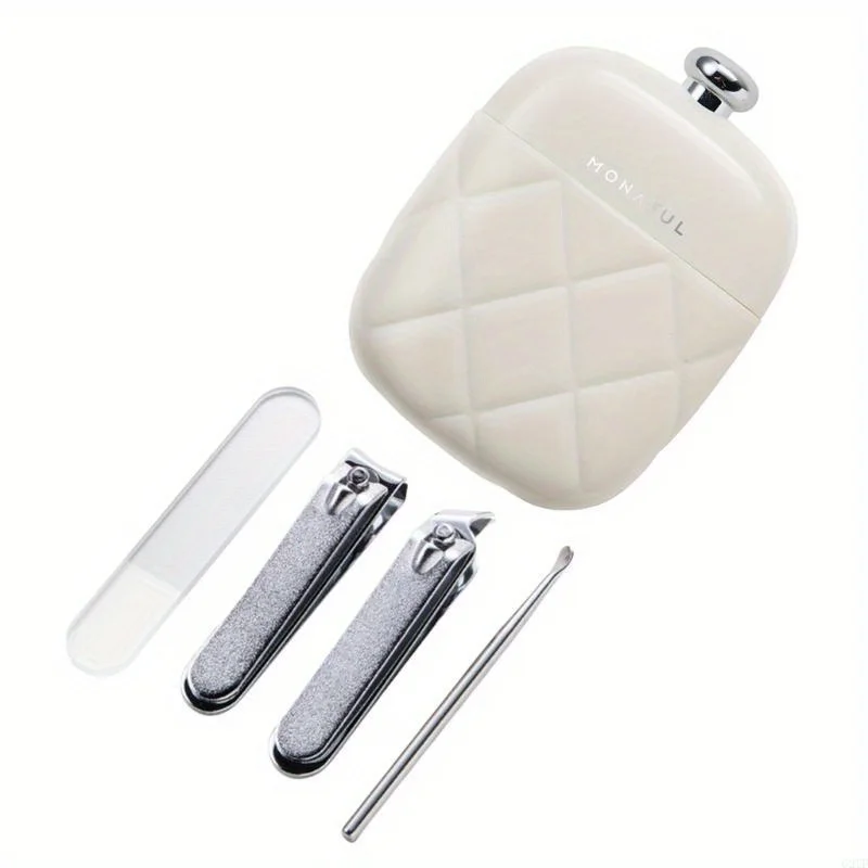 Portable French Theme Care Set Includes Clippers Scissors File And Ear Spoon For Daily Grooming French Style Nail Clipper Set