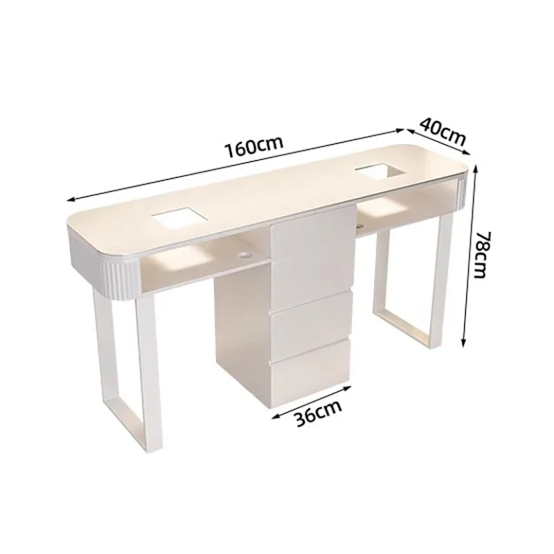 Manicure Tables Round Nail Table Delicacy Storage Modern Nordic Nail Desk Vintage Aesthetic Manucure Table Salon Furniture