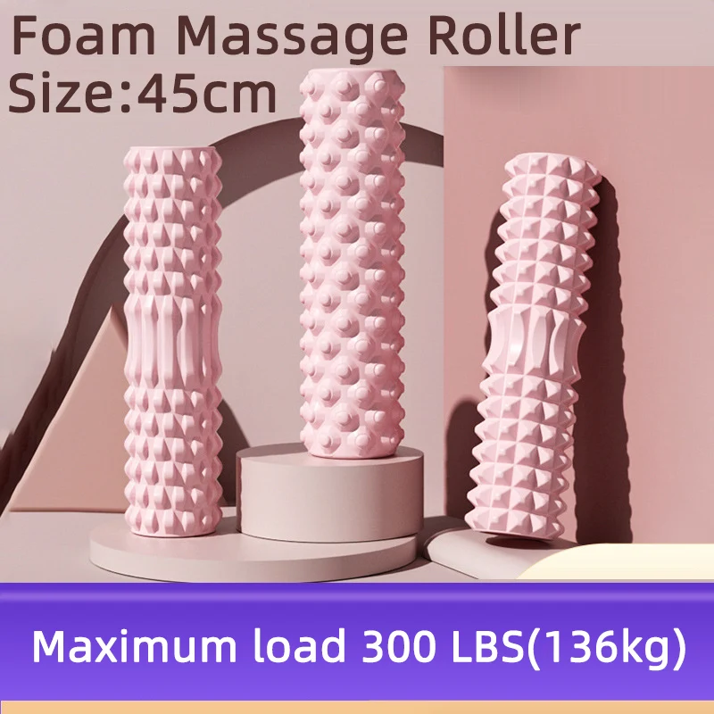 

45cm Foam Massage Roller Deep Tissue Back Pain Relief Muscle Training Fitness Pilates Sports Relaxation EVA Yoga Column Exercise