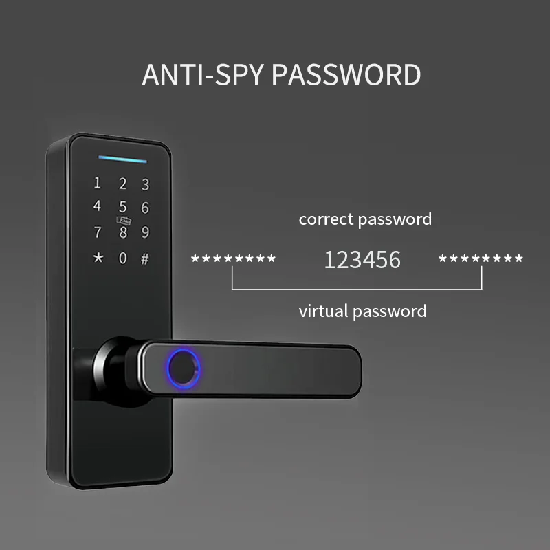 Imagem -06 - Tuya Wifi Smart Electronic Door Lock Biometric Fingerprint Lock Nfc Pode Desbloquear Senha Chave de Desbloqueio Usb Emergency Charge