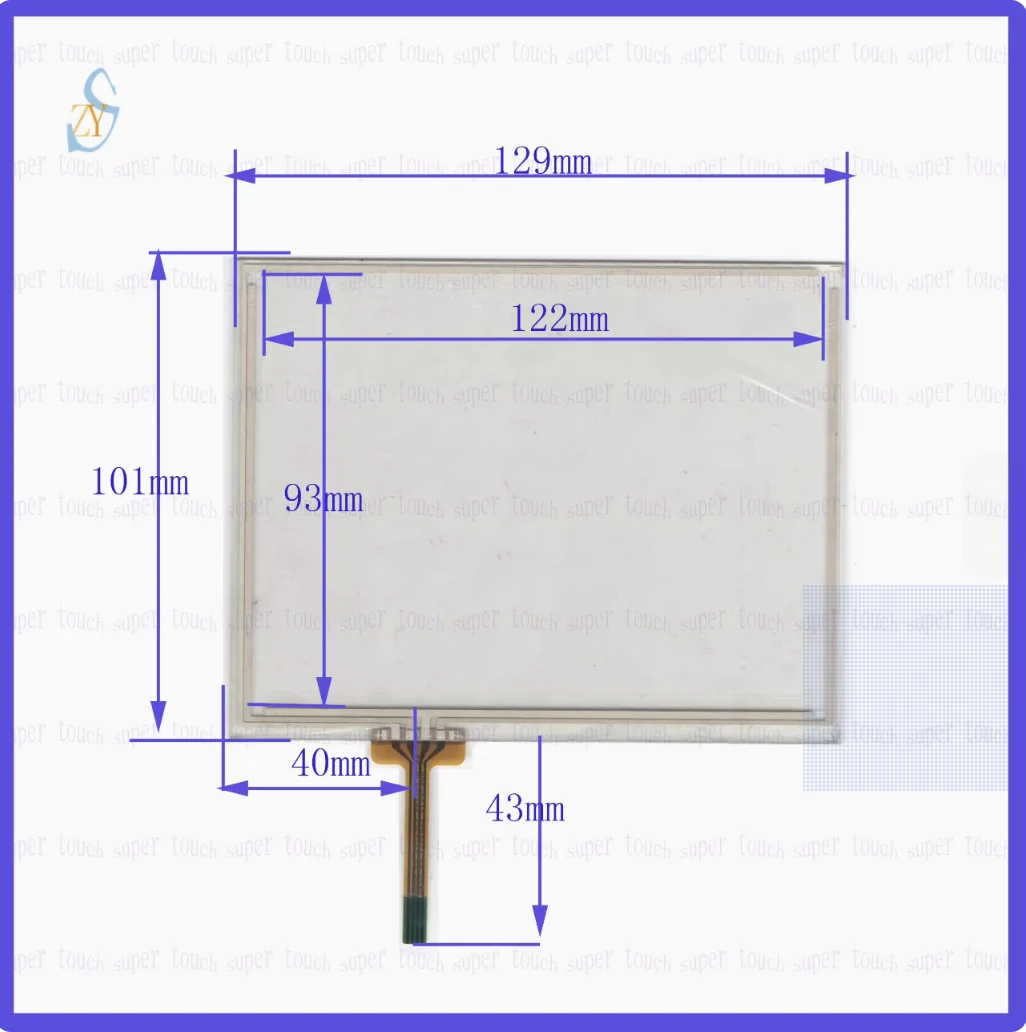 

126 * 100 industrial control dedicated touch handwriting external screen glass four wire resistive screen 5.7 inches