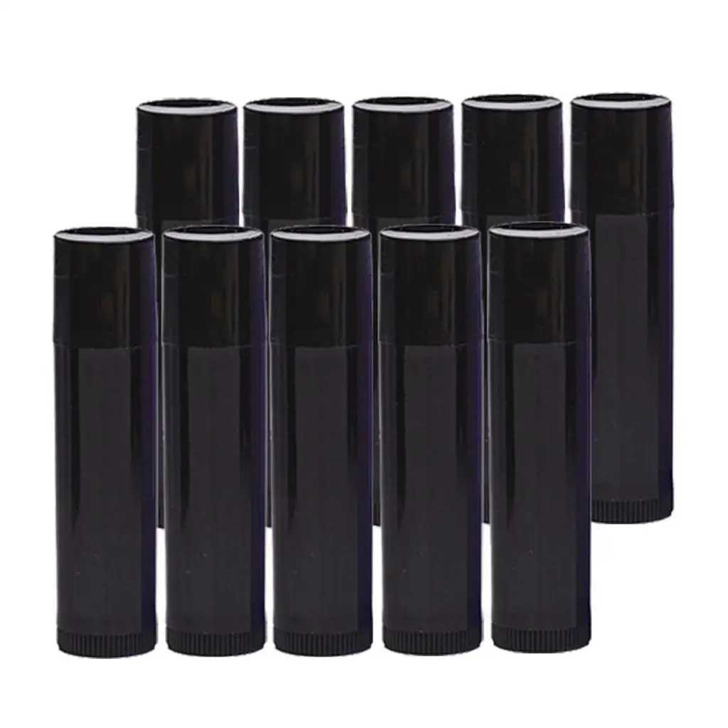 4x10x5g leere Lippenstift röhrchen nachfüllbare Lipgloss-Balsam flaschen Fläschchen schwarz