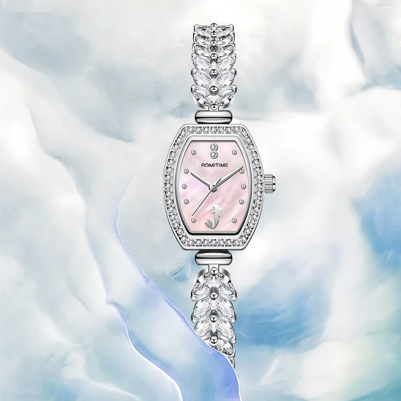 

ROMITIME Women Quartz Watch Luxury Mermaid Collection Mother-of-Pearl Dial Stainless Steel Case 30M Waterproof Watches for Lady