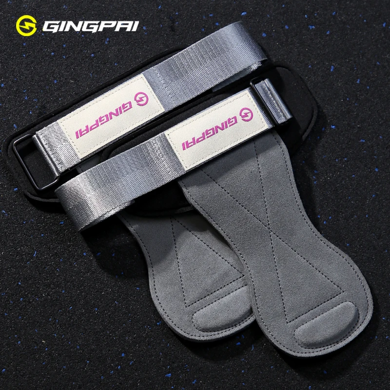 Fitness-Griffe für Männer Frauen Rindsleder Palmen schutz Gewichtheben Fitness-Trainings handschuhe Griffe mit Handgelenk wickel Trainings geräte – Detail 14
