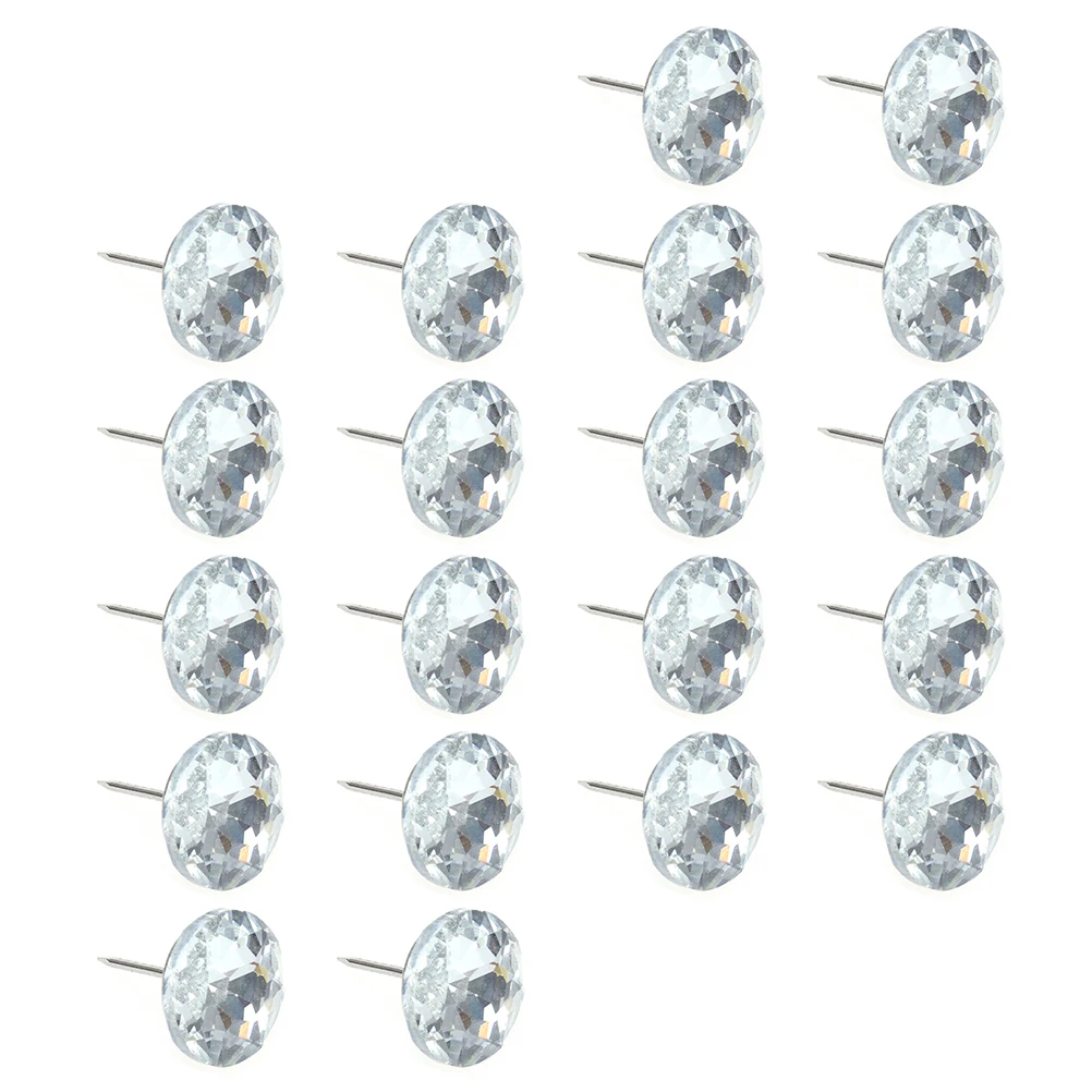 

100 Pcs Sofa Crystal Buckle Rhinestones Furniture Tacks Buttons Mini Upholstery Nails Decorative Craft Headboard DIY