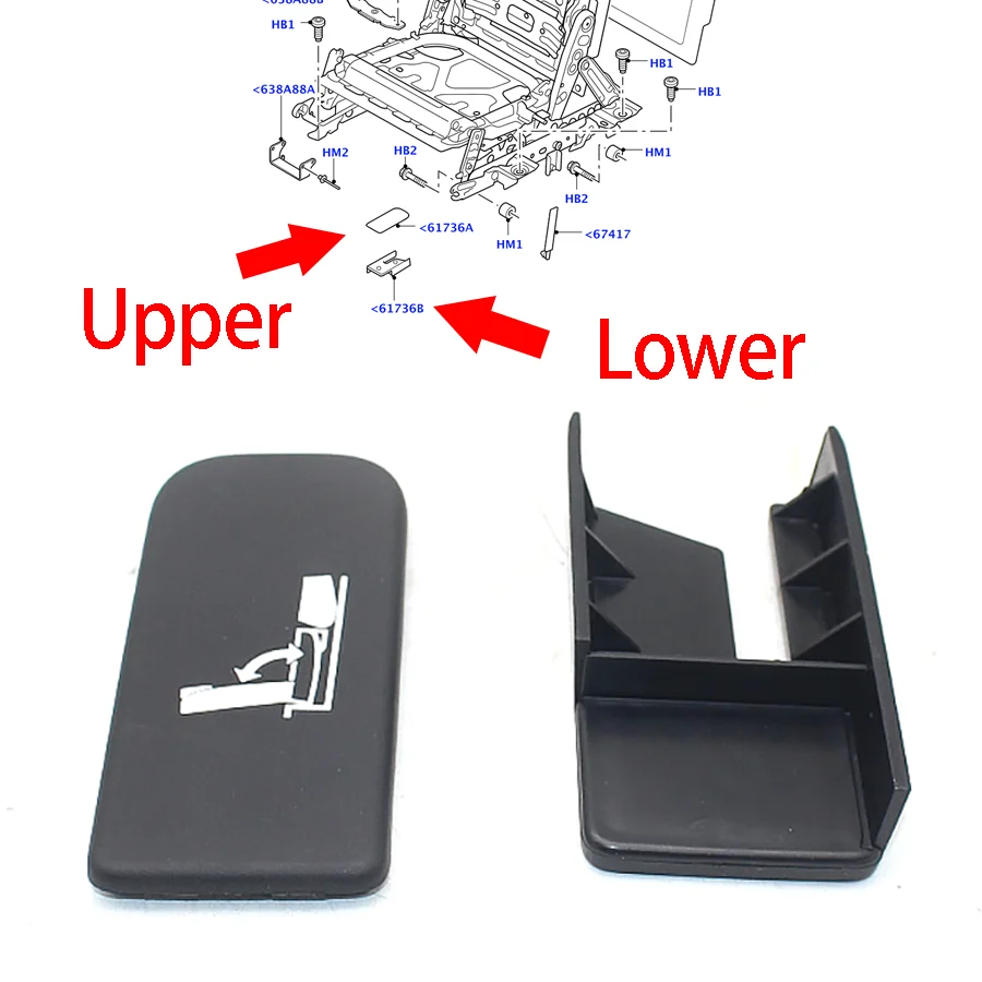 2x Black Seat Handle Clasps Rear 3rd Row Seating Backrest Base Switch For Land Rover Discovery 3 4 HXG500260PVJ Car Accessories
