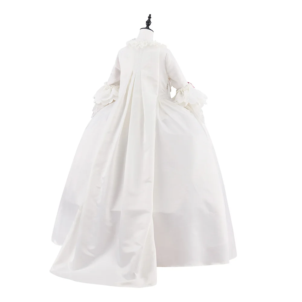 Vestido rococó de María Antonieta de la década de 1880, bata a La Francaise Noble, vestido de baile de recreación de corte francesa