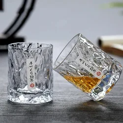 Hand-made Japanese hammered foreign wine glass whiskey glass home creative beer glass crystal cup