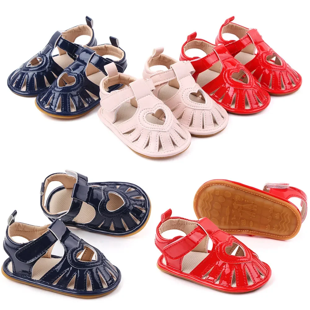 Baby girl sandals summer new fashion love non-slip soft sole bag head baby princess shoes 2385