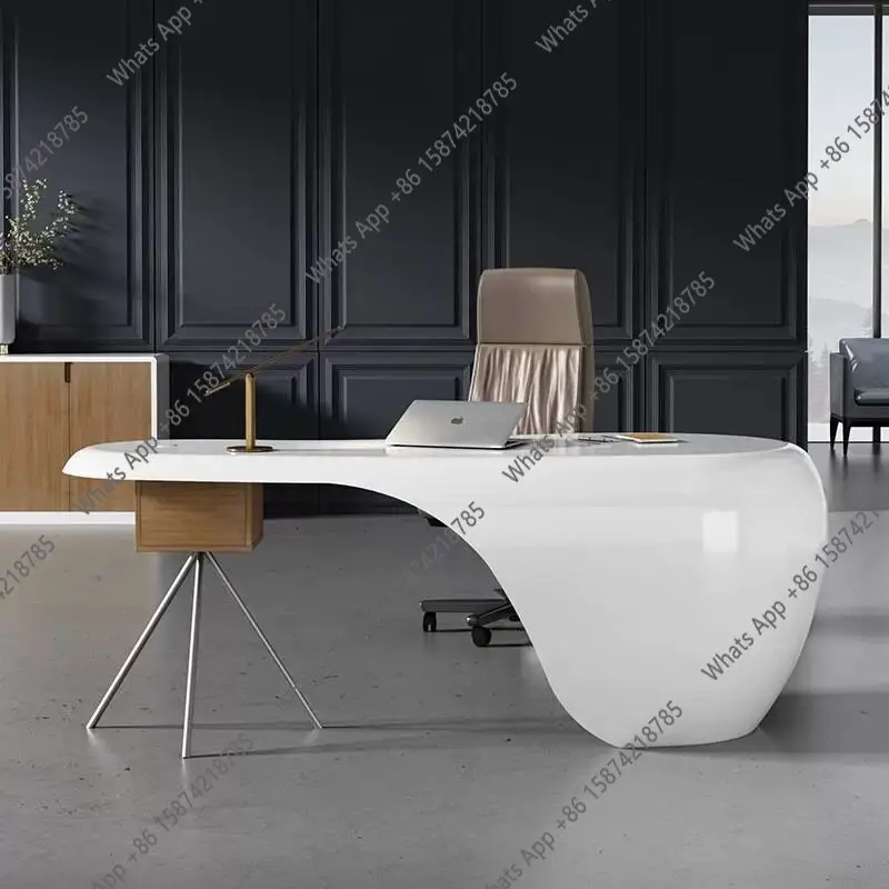 curved desk writing desk designer model Painted boss table simple light luxury simple ,new
