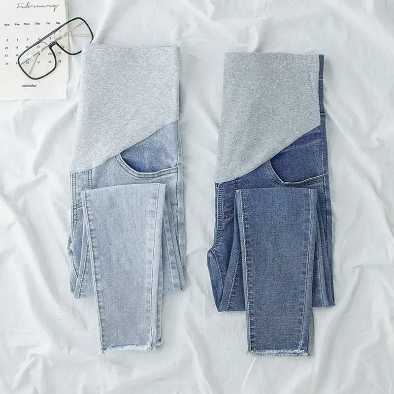 Sky Blue Denim Jeans Maternity Pants For Pregnant Women Clothes Nursing Pregnancy Leggings Trousers Jeans Maternity Capris M-2XL