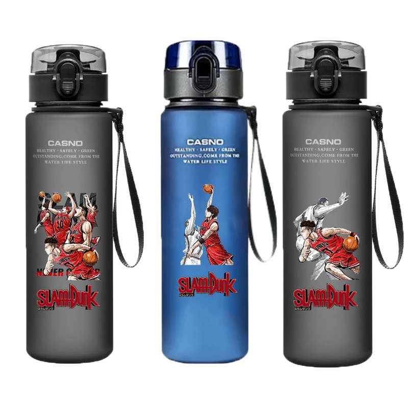 

Slam Dunk Anime Water Bottle Sakuragi Hanamichi Rukawa Kaede Akagi Takenori 560ML Large Capacity Portable Plastic Water Cup Gift