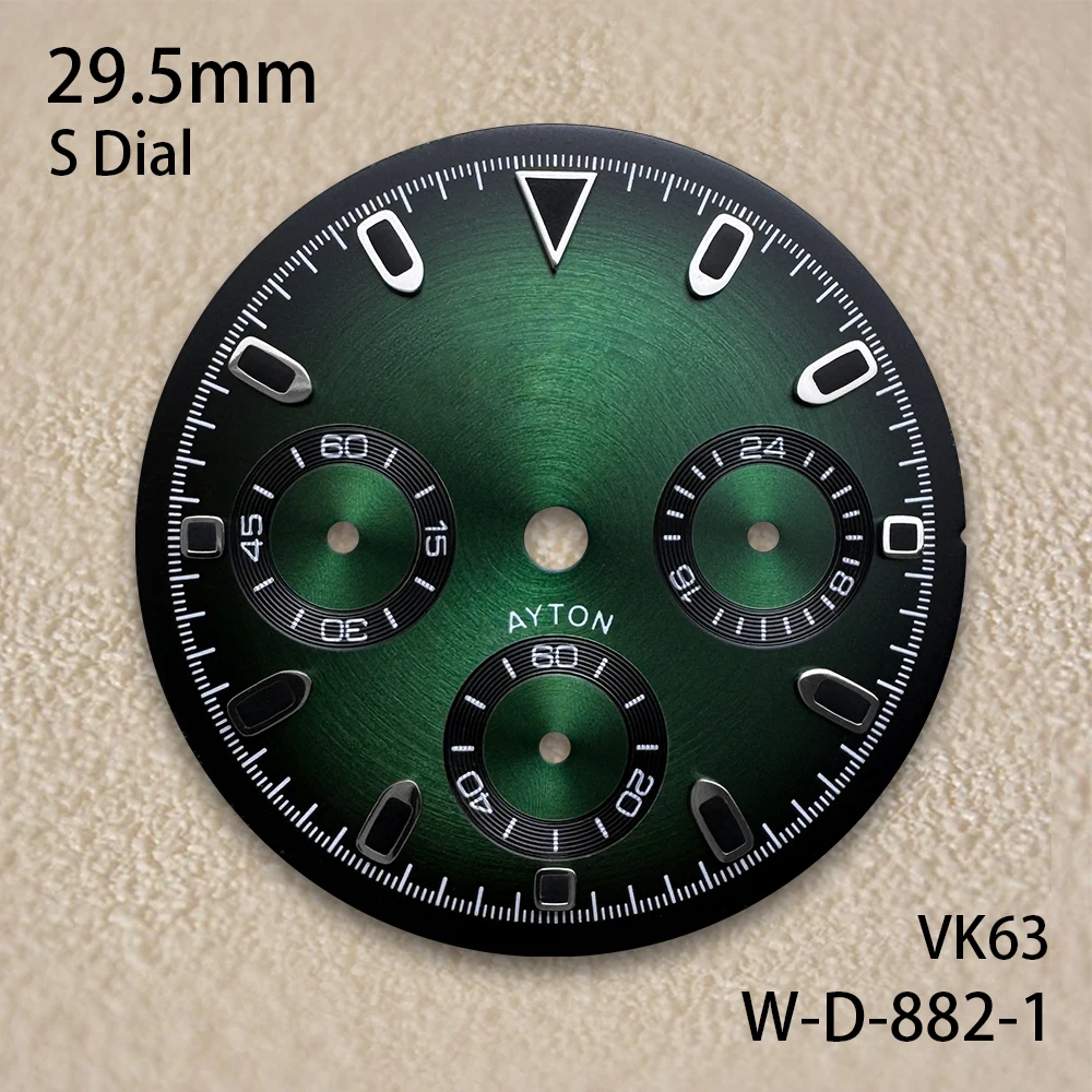 Quadrante Panda DTN con logo S da 29,5 mm, adatto al movimento VK63, nessun modello CD luminoso, accessori per orologi di alta qualità