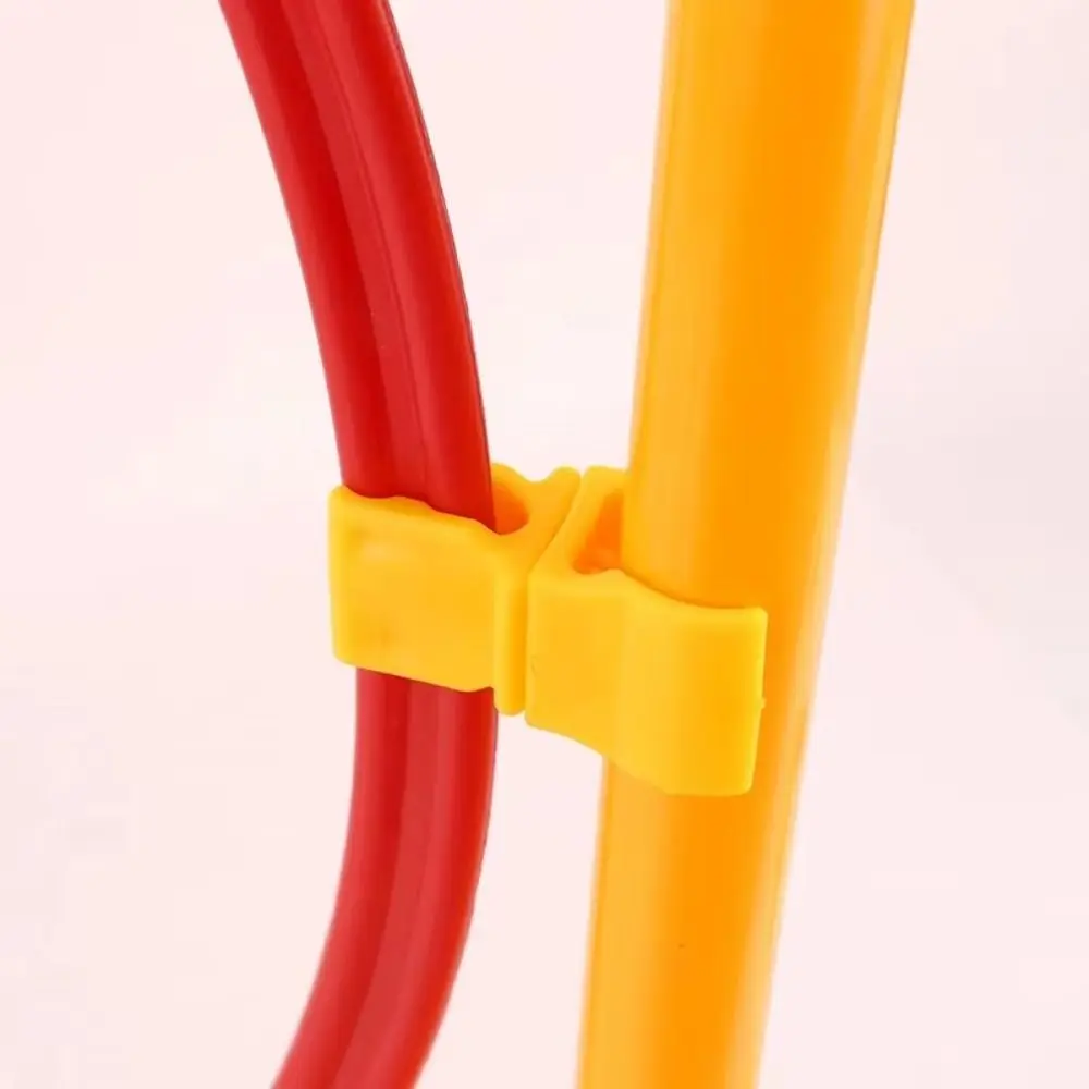 6 قطعة مشبك بلاستيكي لتدريب كرة القدم مشبك عمود العلم أصفر 360 درجة دوارة لتدريب كرة القدم مشبك عقبة متين